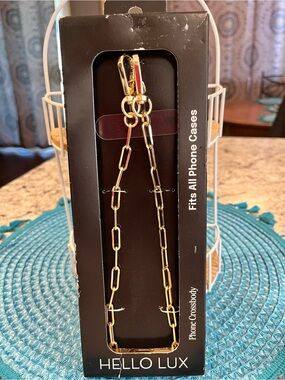 Hello Lux Gold Tone Crossbody Phone Chain